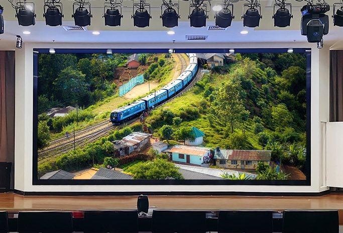 LED screen on the stage of a meeting hall