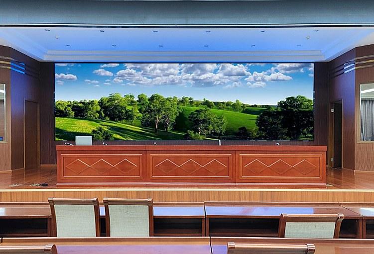 LED presentation wall in a conference hall